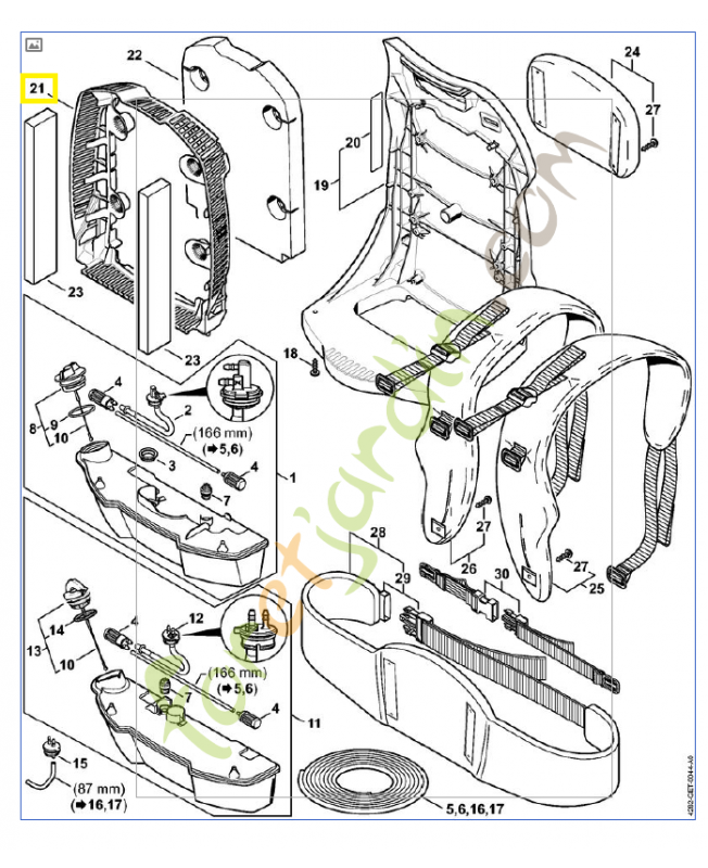 grille de protection 4282-760-8101 - Pièce détachée Stihl / Vicking