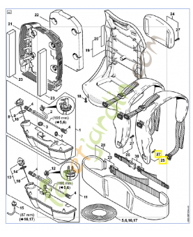 Bretelle droite pour souffleur stihl 4282-710-9020. Pièce de rechange Sithl / Vicking