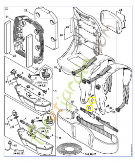 Bretelle gauche pour souffleur stihl 4282-710-9030. Pièce de rechange Sithl / Vicking