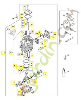Bloc moteur 4282-020-0200. Pièce de rechange Sithl / Vicking