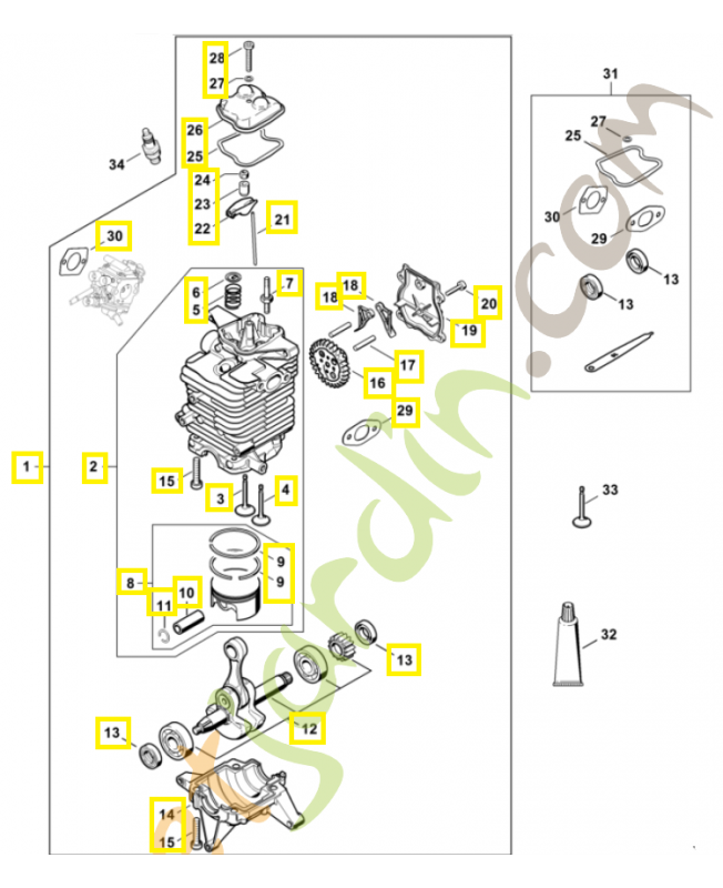 Bloc moteur 4282-020-0200. Pièce de rechange Sithl / Vicking