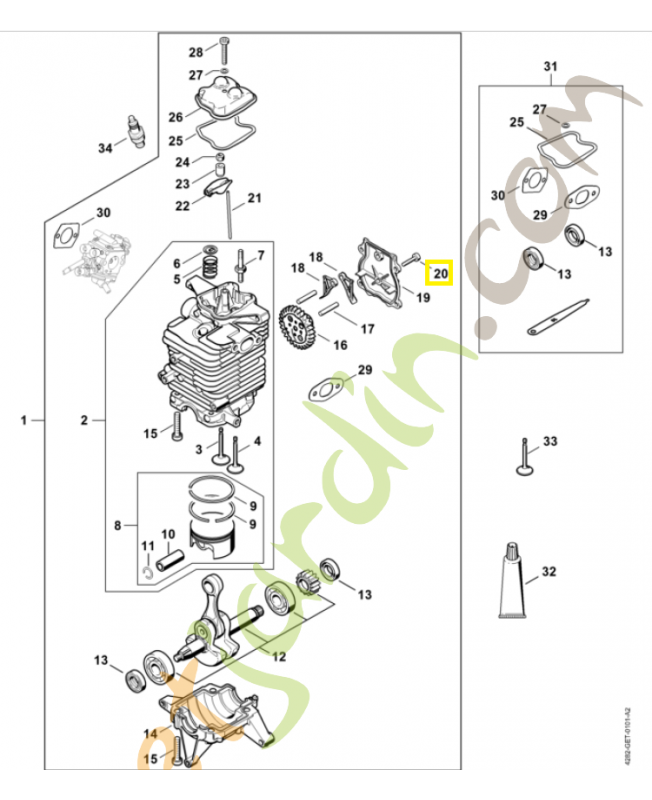 Vis cylindrique  is d 4x16 9075-478-3016. Pièce de rechange Sithl / Vicking