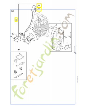 Module d'allumage br 500 4282-400-1310. Pièce détachée Stihl