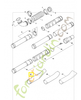 Buse coudée ronde br 550 4282-708-6365. Pièce de rechange Sithl / Vicking