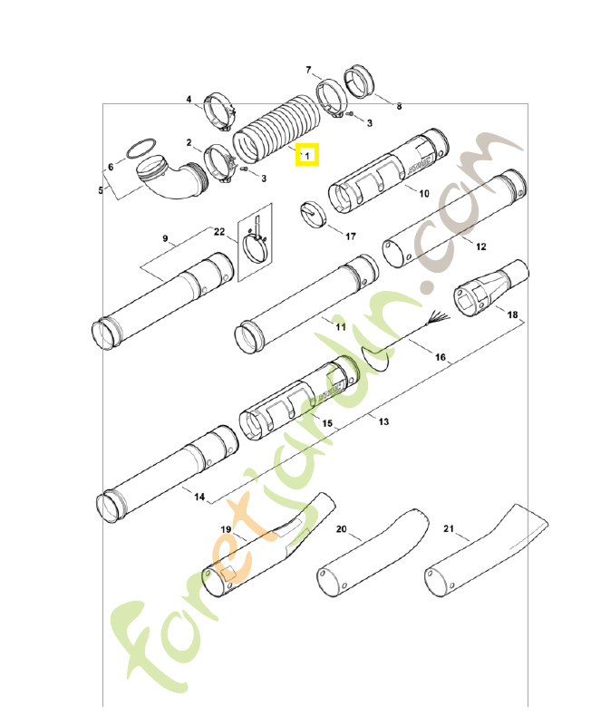 Tube a soufflet 4282-701-6100. Pièce de rechange Sithl / Vicking
