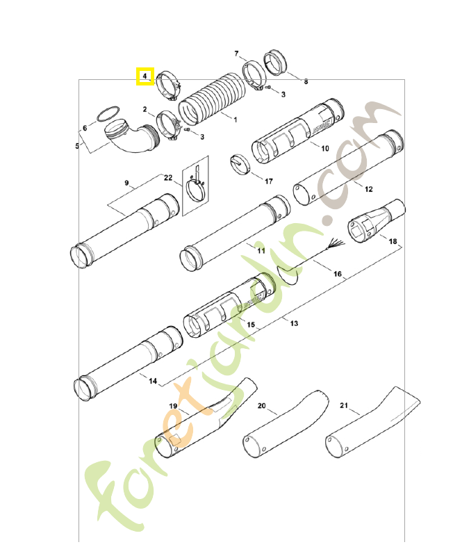 Collier de serrage 4282-708-8701. Pièce de rechange Sithl
