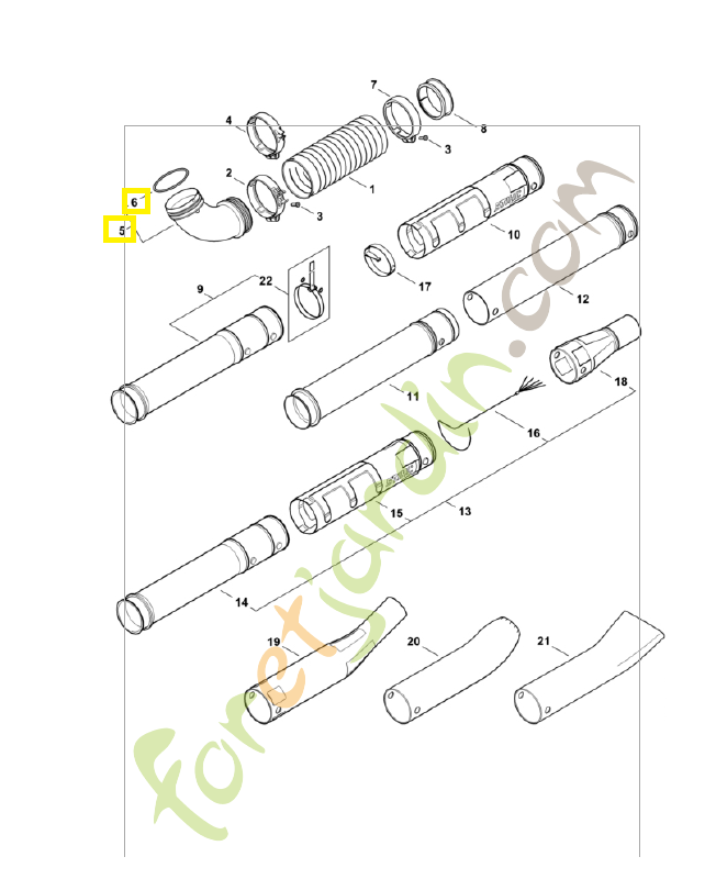 Coude 4282-700-6900. Pièce de rechange Sithl / Vicking