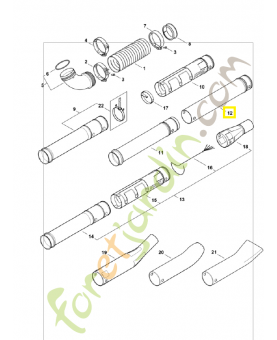 Tube de soufflage 4282-708-3400. Pièce de rechange Sithl / Vicking