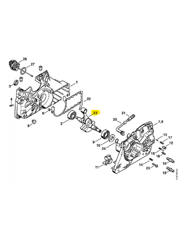 Vilebrequin ms 341/361 stihl ref. 1135-030-0400