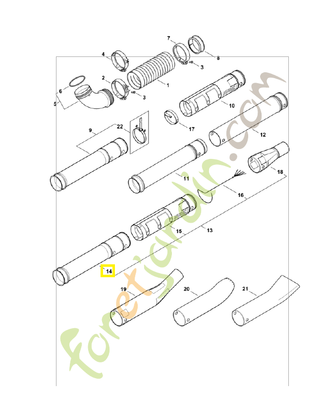 Tube soufflage 4282-701-5402. Pièce de rechange Sithl / Vicking