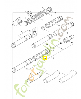 Tube de soufflage 4282-700-1801. Pièce de rechange Sithl / Vicking
