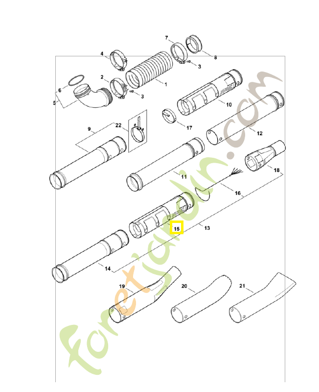 Tube de soufflage 4282-700-1801. Pièce de rechange Sithl / Vicking Tube de soufflage 4282-700-1801. Pièce de rechange Sithl / Vicking