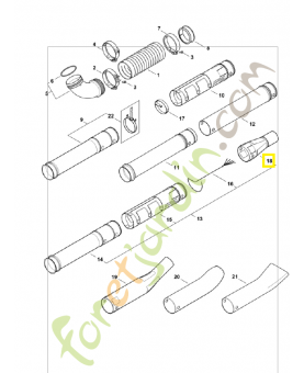 Buse droite ronde br 550 4282-708-6360. Pièce de rechange Sithl / Vicking