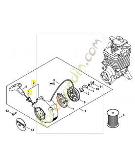 Couvercle lanceur nu 4282-190-0400. Pièce de rechange Sithl / Vicking