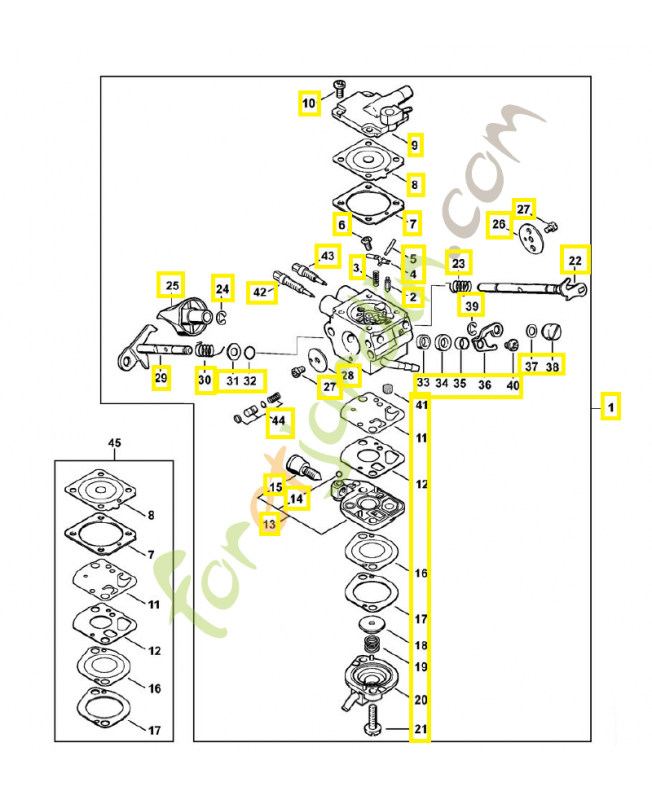 Carburateur c1q-s 183 4282-120-0610. Pièce détachée Stihl / Vicking