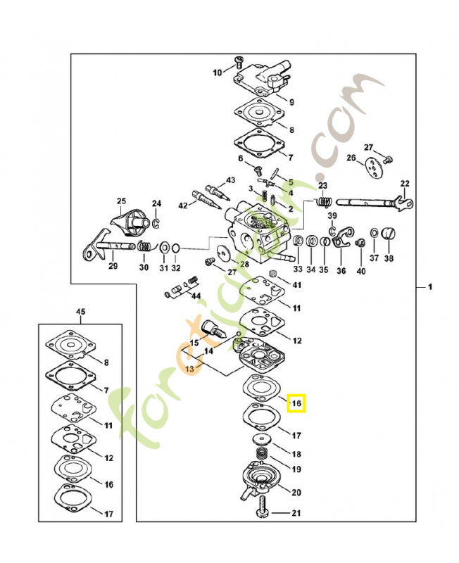 Membrane de pompe 4180-121-4801. Pièce de rechange Sithl / Vicking