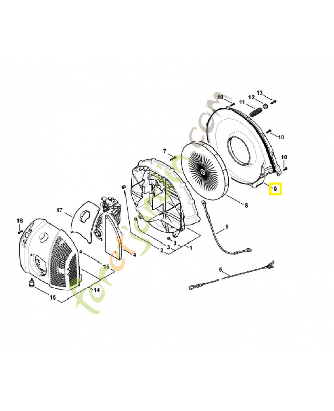 Carter turbine extérieur 4282-701-0700. Pièce de rechange Sithl / Vicking