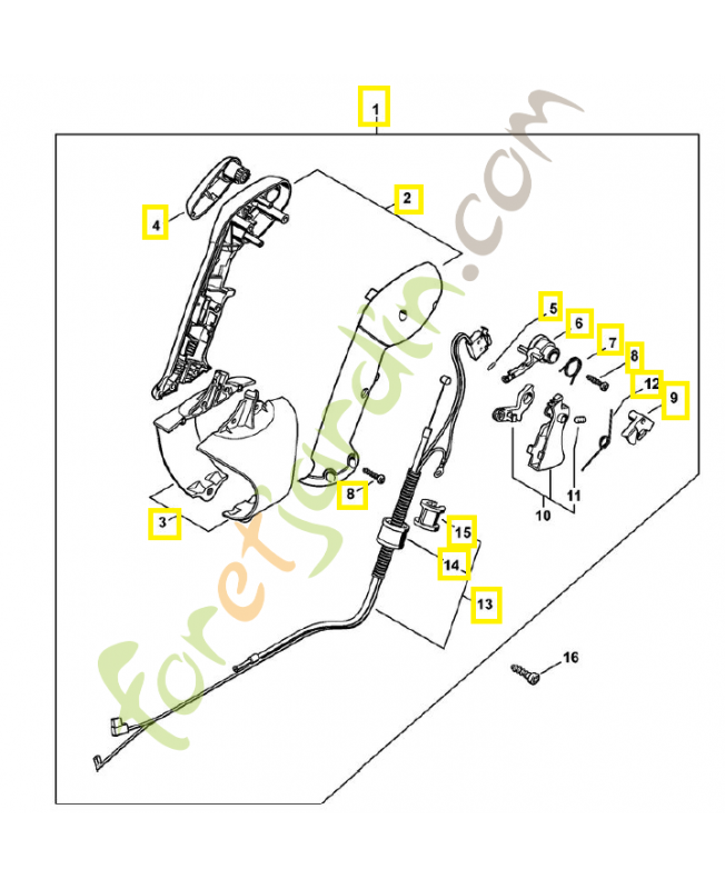 Poignée de commande 4282-790-1305. Pièce de rechange Sithl / Vicking