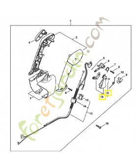 Manette des gaz 4282-180-1500. Pièce de rechange Sithl / Vicking