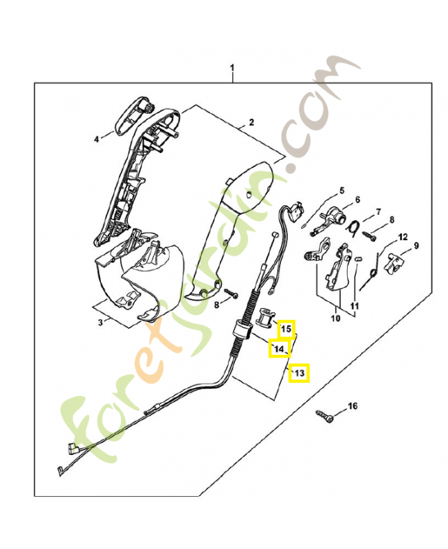 Câble des gaz 4282-180-1103. Pièce de rechange Sithl / Vicking