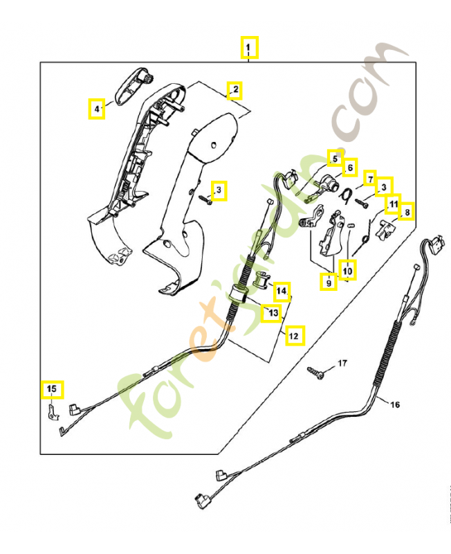 Poignée de commande 4282-790-1306. Pièce de rechange Sithl 