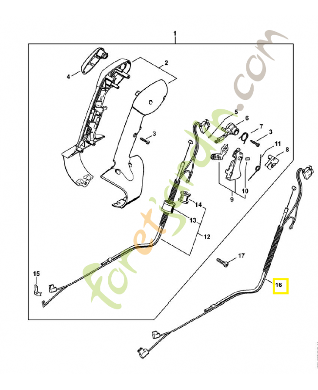 Cable des gaz 4282-180-1100. Pièce de rechange Sithl