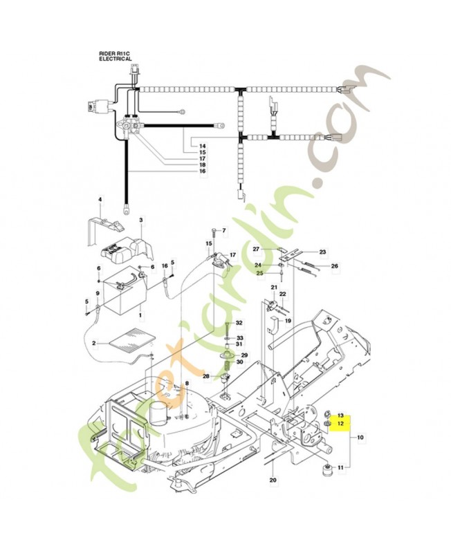 Écrou 544442301. Pièce de rechange Husqvarna