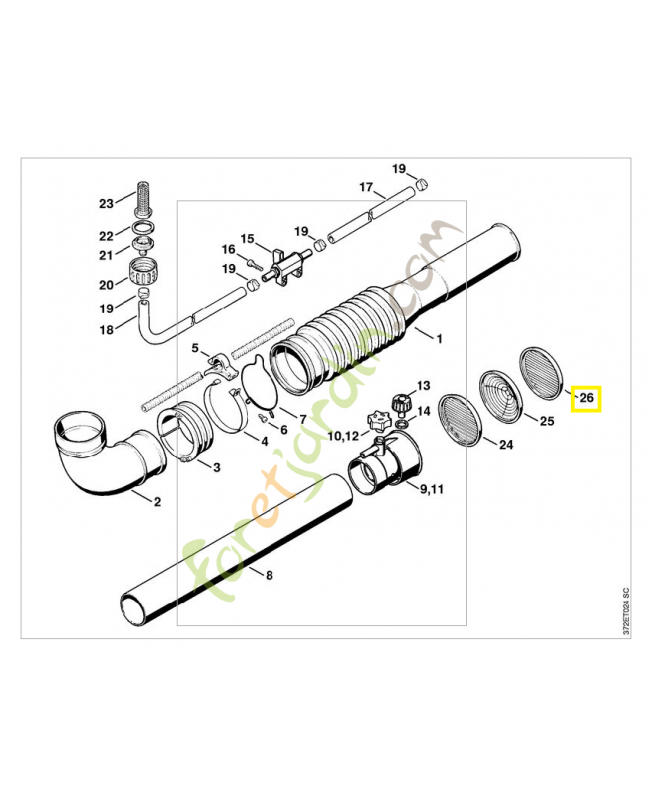 Grille de déviation 4203-708-6800. Pièce de rechange Sithl / Vicking