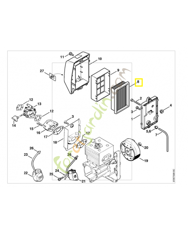 Filtre a air 4203-141-0301. Pièce de rechange Sithl / Vicking