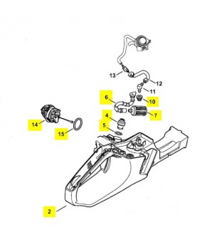 Carter de réservoir 1141-350-0843. Pièce détachée Stihl / Vicking