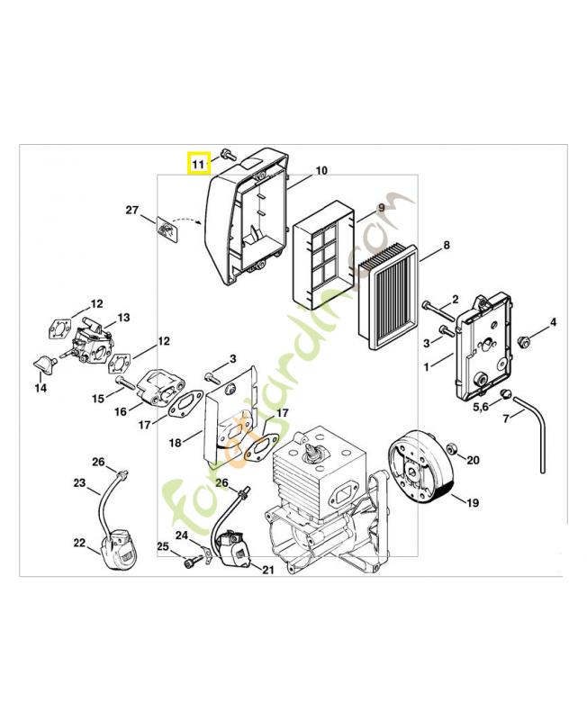 Vis couvercle filtre 4128-141-8000. Pièce de rechange Sithl / Vicking
