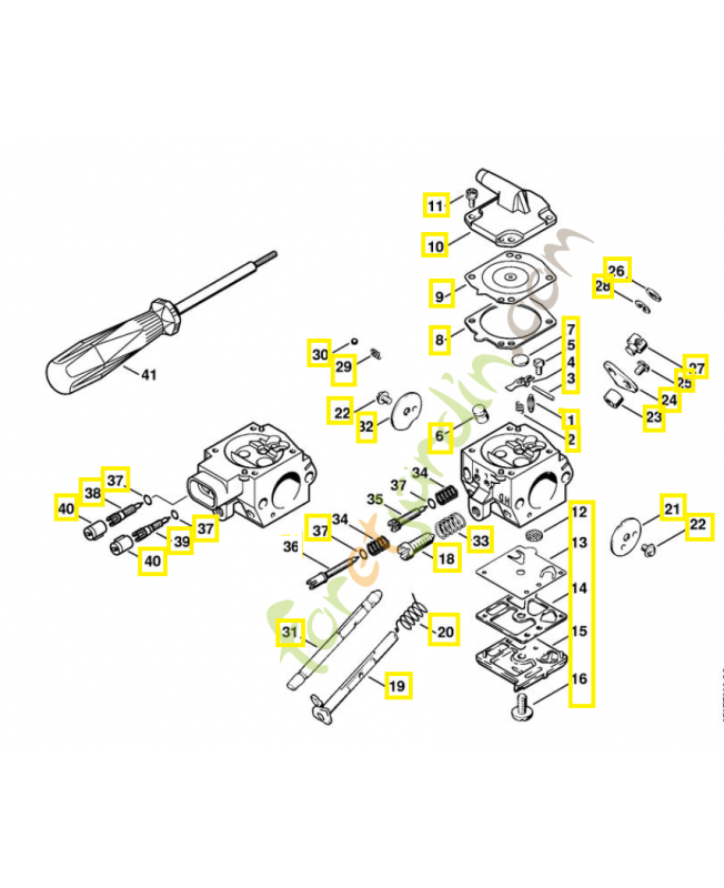 Carburateur hd 45 4203-120-0610. Pièce de rechange Sithl / Vicking