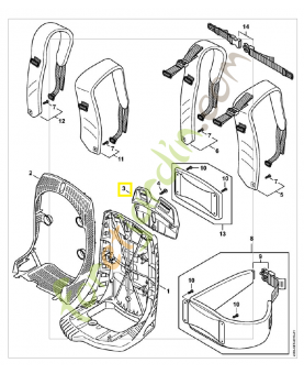 Plaque dorsale 4283-701-1801. Pièce détachée Stihl / Vicking