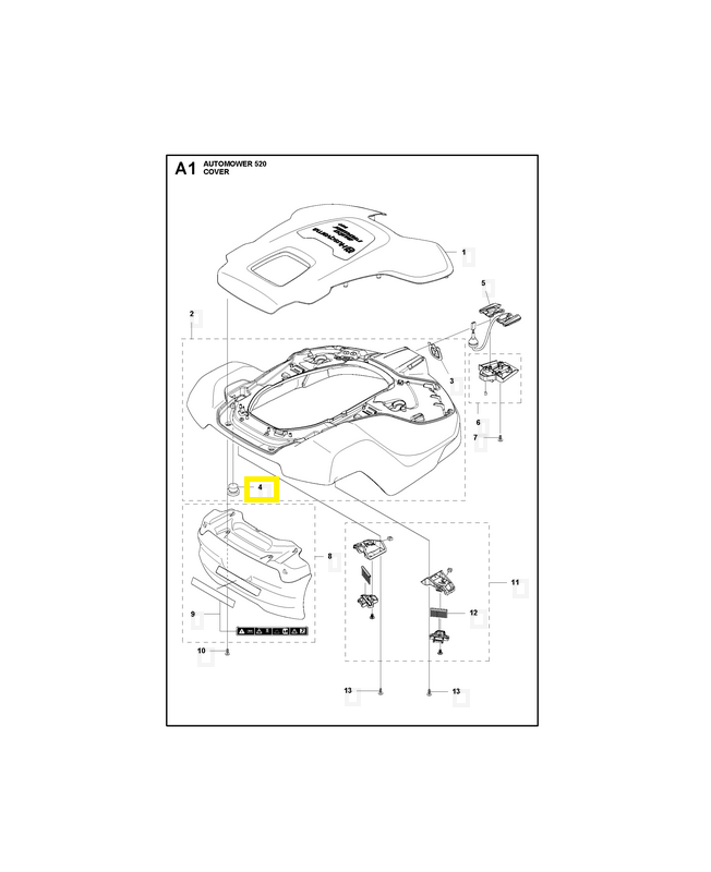 Capuchon 580526801. Pièce de rechange Husqvarna