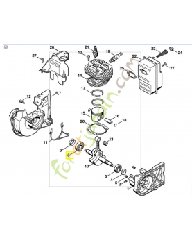Roulement a billes 6203hc 9503-003-0450. Pièce de rechange Sithl / Vicking