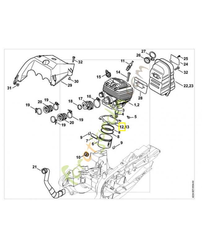Joint de cylindre 4224-029-2302. Pièce de rechange Sithl / Vicking