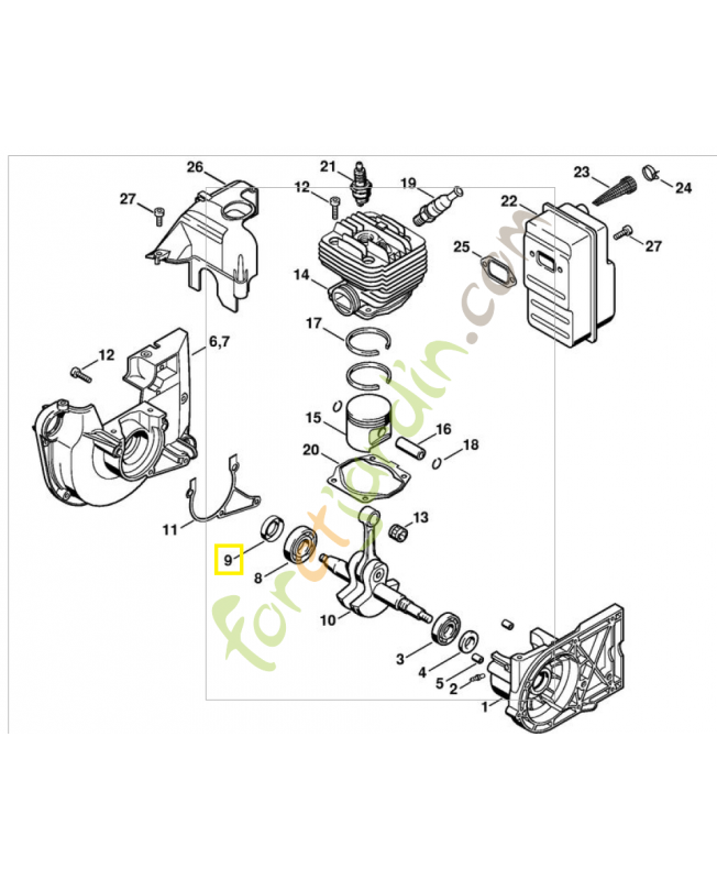 Bague etanche 17x28x71 9640-003-1745. Pièce de rechange Sithl / Vicking
