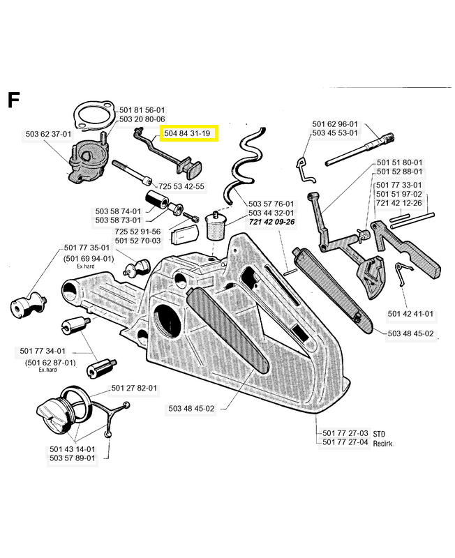 Commande starter 504843119. Pièce de rechange Husqvarna