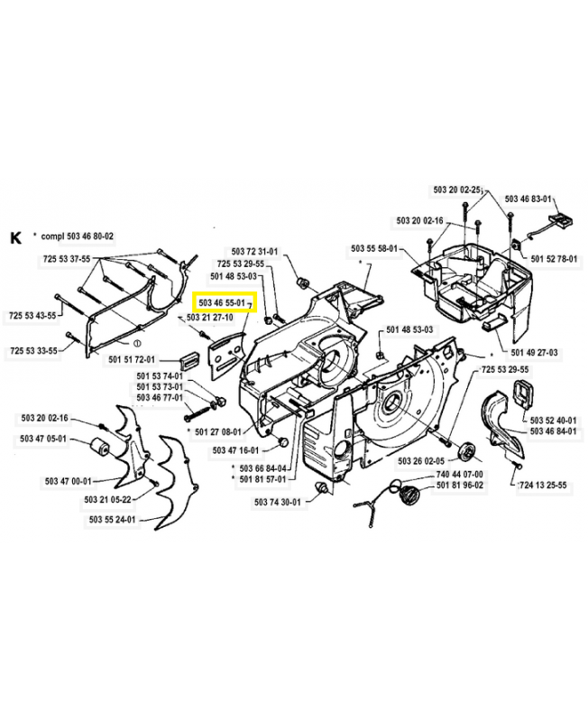 Plaque 503465501. Pièce de rechange Husqvarna