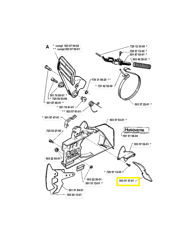 Protecteur 503573701. Pièce de rechange Husqvarna