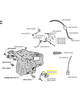 Bouchon 501431401. Pièce de rechange Husqvarna