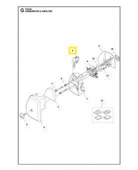 Bouton de starter 524853701. Pièce de rechange Husqvarna
