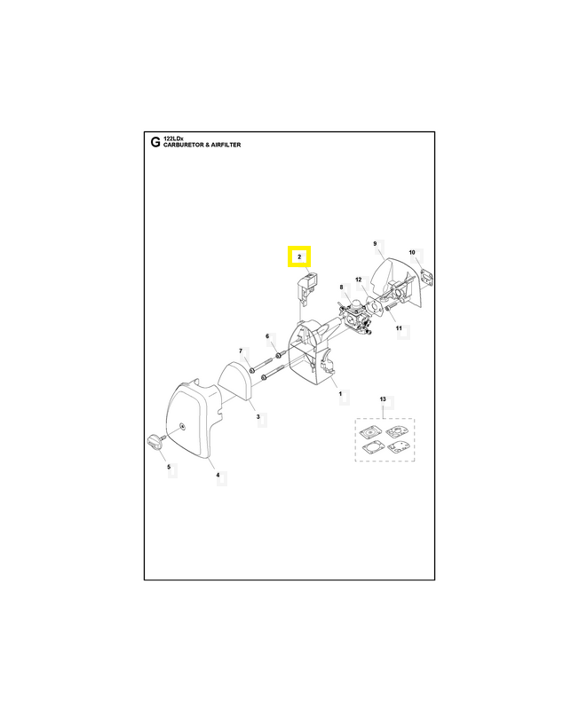 Bouton de starter 524853701. Pièce de rechange Husqvarna