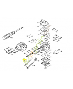 Axe de volet de démarrage 4203-121-3001. Pièce de rechange Sithl / Vicking
