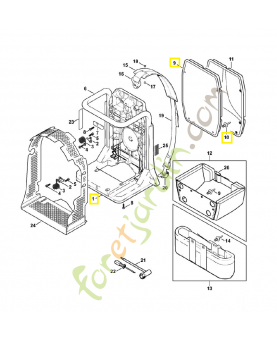 Plaque dorsale br/sr 4203-700-3851. Pièce de rechange Sithl / Vicking