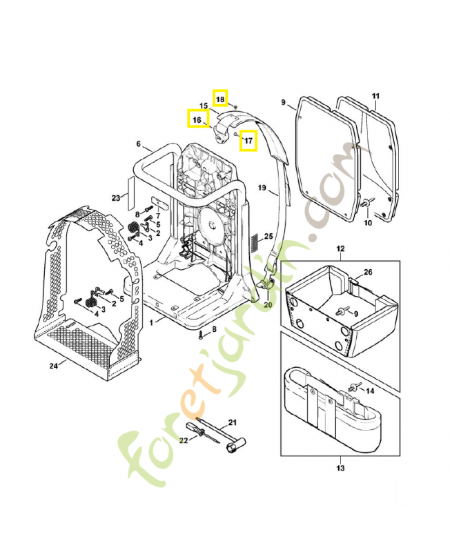 Jeu pièces fermeture 4203-007-1002. Pièce de rechange Sithl / Vicking