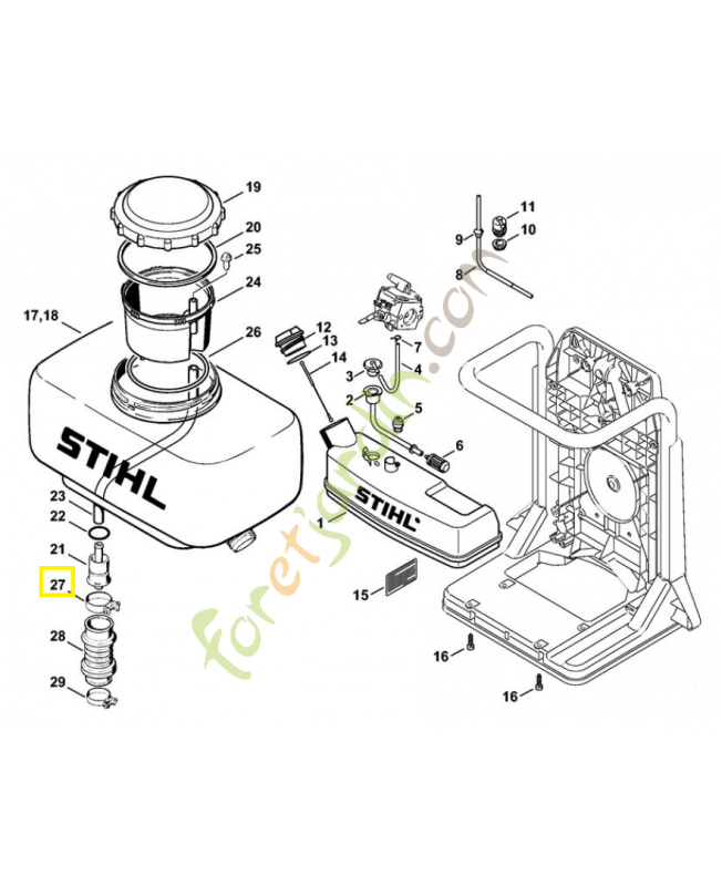 Collier de serrage 9771-021-2640. Pièce de rechange Sithl / Vicking