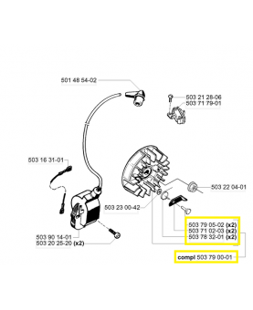 Volant 503790001. Pièce de rechange Husqvarna