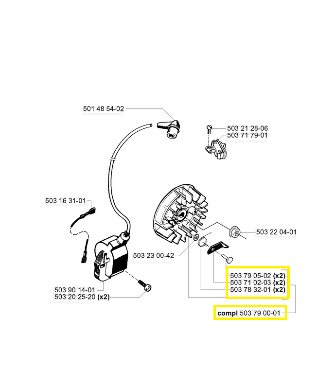 Volant 503790001. Pièce de rechange Husqvarna