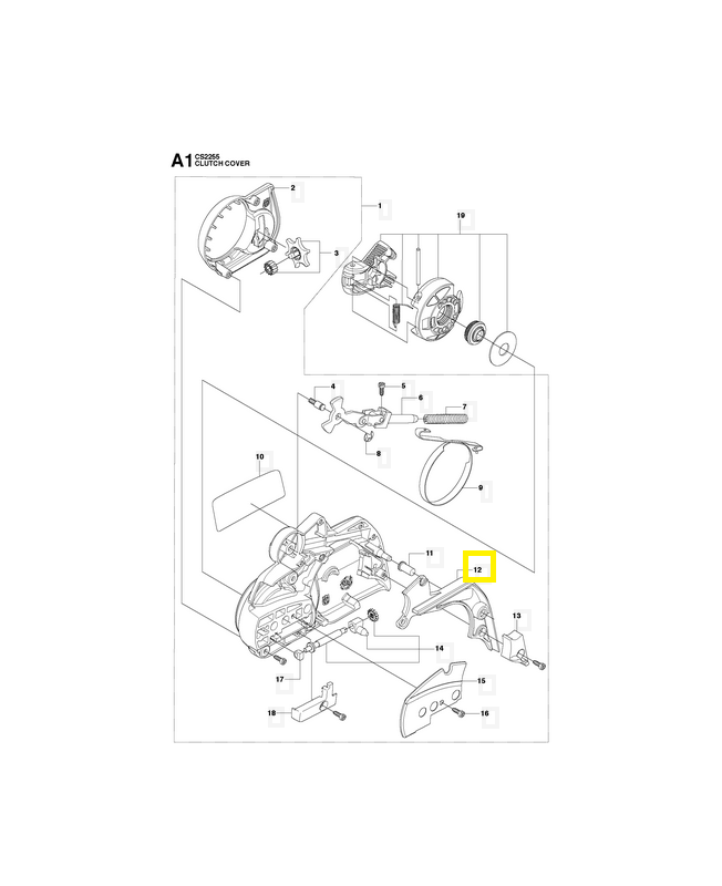 Couvercle 544082901. Pièce de rechange Husqvarna